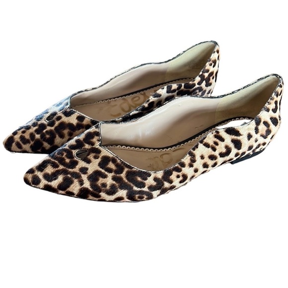 Sam Edelman Rosalie leather fur upper animal print flats.size 7.5 - Picture 1 of 9